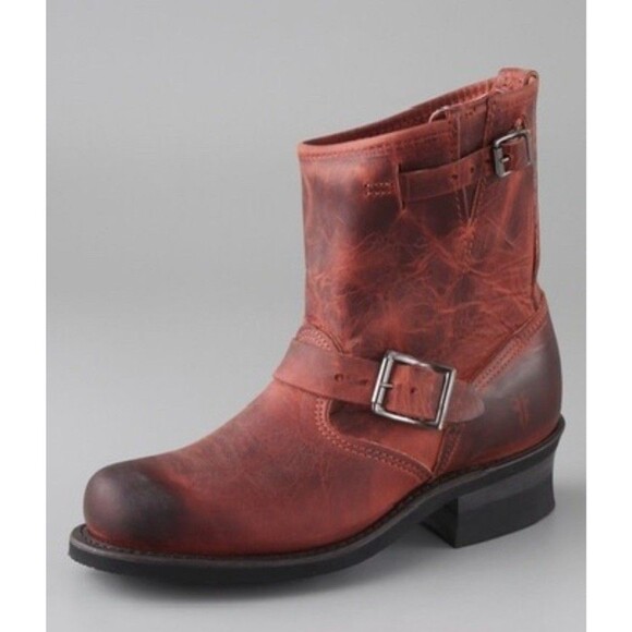 Frye Shoes - Frye Women's Engineer 8R Biker Motorcyle Ankle Boots Red Distressed Size 8.5M